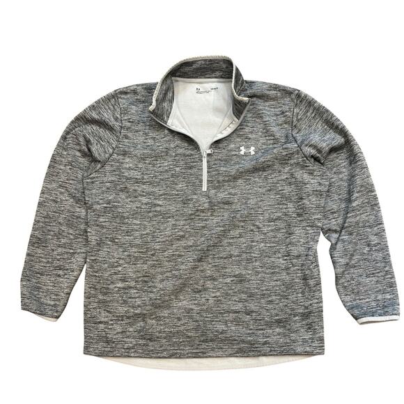 Bundle (2) Under Armour 1/4 Zip Loose Fit Heathered Gray & Green Men's Large - Picture 3 of 7